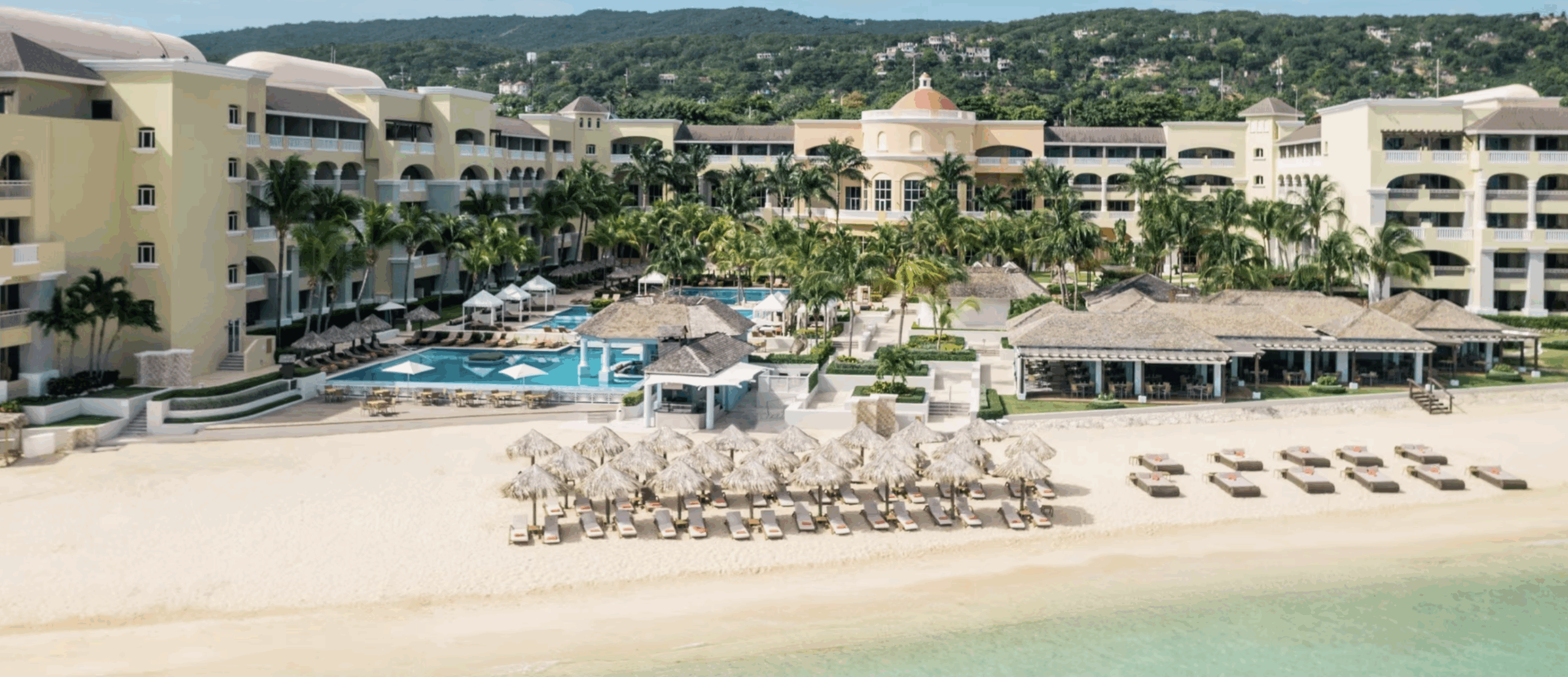 Iberostar Grand Rose Hall beachfront at sunset